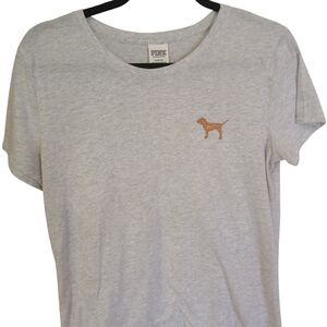 PINK Victoria's Secret Light Gray Dog Tee